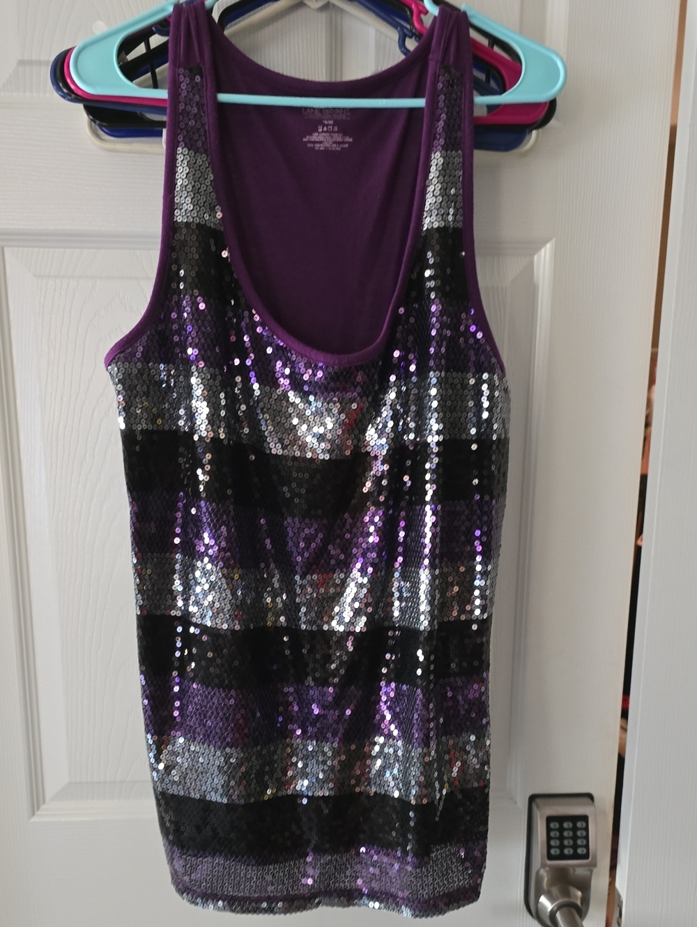 Lane Bryant Purple Crew Neck Top